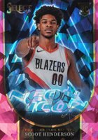 2023 Panini Select Neon Icon #7 Scoot Henderson Pink Cracked Ice Basketball Card