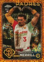 2024 Topps Chrome #207 Jackson Merrill Variation-Orange Speckle Refractor Baseball Card