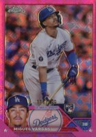 2023 Topps Chrome Logofractor Edition #161 Miguel Vargas Pink Refractor Baseball Card