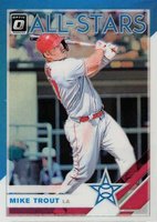 2019 Panini Donruss Optic #100 Mike Trout Carolina Blue and White Baseball Card