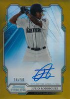 2019 Bowman Sterling Prospect Autographs #JR Julio Rodriguez Gold Refractor Baseball Card