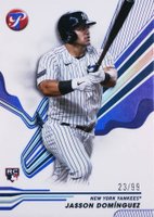 2024 Topps Pristine #181 Jasson Dominguez Purple Refractor Baseball Card