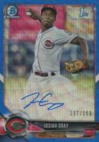 2018 Bowman Draft Chrome Draft Picks Autographs #CDAJOG Josiah Gray Blue Wave Refractor Baseball Card