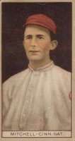 1912 Brown Backgrounds Common back # Mike Mitchell Cincinnati Baseball Card