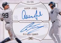 2019 Topps Definitive Collection Dual Autograph Collection #JT Aaron Judge/Gleyber Torres Baseball Card