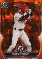 2023 Bowman Draft Sapphire Edition #BDC26 Marcus Brown Orange Baseball Card
