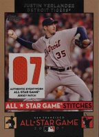 2007 Topps Update & Highlights All-Star Stitches #ASJV Justin Verlander Baseball Card