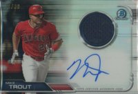 2019 Bowman Chrome Autographed Relics #MT Mike Trout Baseball Card