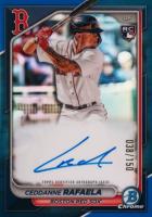 2024 Bowman Chrome Rookie Autographs #CRACRA Ceddanne Rafaela Blue Refractor Baseball Card