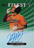 2013 Finest Rookie Autographs #RA-MM Manny Machado Green Refractor Baseball Card