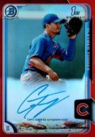 2015 Bowman Chrome Autograph Prospect #GT Gleyber Torres Red Refractor Baseball Card