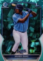 2023 Bowman Sapphire Edition Chrome Prospects #BCP145 Xavier Isaac Aqua Baseball Card
