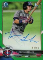 2018 Bowman Draft Chrome Draft Picks Autographs #CDATL Trevor Larnach Green Refractor Baseball Card