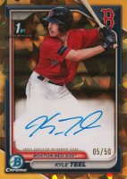 2024 Bowman Sapphire Edition Chrome Prospects Sapphire Autographs #KT Kyle Teel Gold Baseball Card