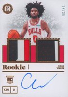2019 Panini Encased #236 Coby White Dual Jersey Autograph-Bronze Basketball Card