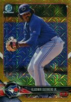 2018 Bowman Mega Box Chrome #BCP150 Vladimir Guerrero Jr. Throwing-Gold Refractor Baseball Card