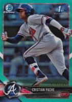 2018 Bowman Prospects Chrome #46 Cristian Pache Aqua Refractor Baseball Card