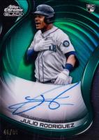 2022 Topps Chrome Black Autographs #JRO Julio Rodriguez Green Refractor Baseball Card