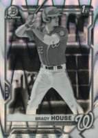 2021 Bowman Draft #BDC186 Brady House Chrome-Black & White Raywave Refractor Baseball Card