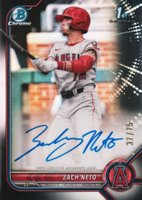 2022 Bowman Draft Chrome Draft Pick Autographs #CDAZN Zach Neto Black Refractor Baseball Card