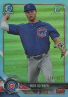 2018 Bowman Draft #BDC165 Nico Hoerner Chrome-Sky Blue Refractor Baseball Card