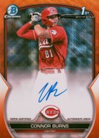 2023 Bowman Draft Chrome Prospect Autograph #CDACB Connor Burns Orange Wave Baseball Card