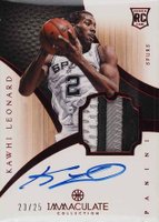 2012 Immaculate Collection #112 Kawhi Leonard Patch Autograph-Chinese Red Basketball Card
