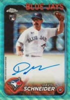 2024 Topps Chrome Rookie Autographs #RADSC Davis Schneider Aqua Wave Baseball Card