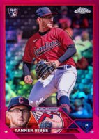 2023 Topps Chrome Update #USC114 Tanner Bibee Magenta Refractor Baseball Card