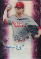 2014 Bowman Sterling Prospects Autograph #ANO Aaron Nola Magenta Refractor Baseball Card