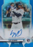 2020 Bowman Sterling Rookie Autographs #LR Luis Robert Blue Refractor Baseball Card