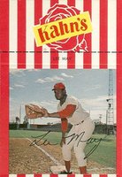 1969 Kahn's Wieners # Lee May Foot on Bag-Red Border Baseball Card