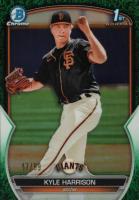 2023 Bowman Chrome Prospects #BCP93 Kyle Harrison Green Grass Refractor Baseball Card