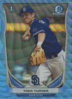 2014 Bowman Draft Picks #CDP10 Trea Turner Chrome-Blue Wave Refractor Baseball Card