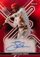 2022 Topps Finest Finest Autographs #JI Jonathan India Red Refractor Baseball Card