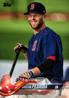 2018 Topps #439 Dustin Pedroia Holding Bat Baseball Card