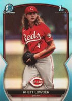 2023 Bowman Draft #BDC52 Rhett Lowder Chrome-Sky Blue Baseball Card