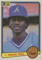 1983 Donruss #557 Pascual Perez Twins in Glove Baseball Card