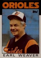 1986 Topps #321 Earl Weaver Baseball Card