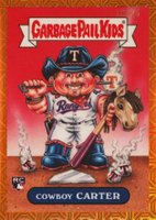 2024 Bowman Chrome Mega Box Bowman GPK #17 Evan Carter Cowboy Carter Orange Refractor Baseball Card