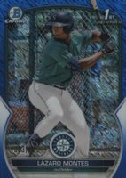 2023 Bowman Chrome Prospects #BCP58 Lazaro Montes Blue Shimmer Refractor Baseball Card