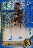 2022 Bowman Chrome Prospect Autographs #CPASZ Samuel Zavala Hta Choice Refractor Baseball Card
