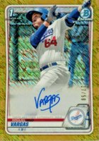 2020 Bowman Chrome Prospect Autographs #CPAMV Miguel Vargas Gold Shimmer Baseball Card