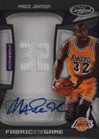 2009 Panini Certified Fabric of the Game #FOGMJ Magic Johnson Jersey # Autograph Basketball Card