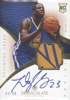 2012 Immaculate Collection #161 Draymond Green Patch Autograph Basketball Card