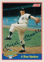 1991 Score Mickey Mantle #6 A True Yankee Autograph-D.G. Only Baseball Card