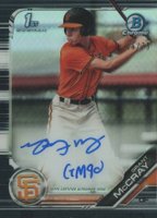 2019 Bowman Draft Chrome Draft Picks Autograph #CDAGM Grant McCray Black Refractor Baseball Card