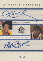 2001 SP Authentic Dual Signatures #KB/MG Kobe Bryant/Magic Johnson Basketball Card