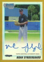 2010 Bowman Chrome Draft Picks & Prospects #BDPP75 Noah Syndergaard Autograph-Gold Refractor Baseball Card