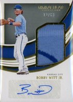 2022 Panini Immaculate Collection Jumbo Sock Signatures #JSSBWJ Bobby Witt Jr. Baseball Card